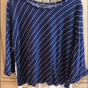 3/4 length sleeve mixed media top